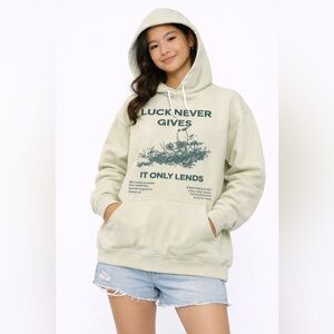 Grayson Threads Cream Hoodie with Black Text